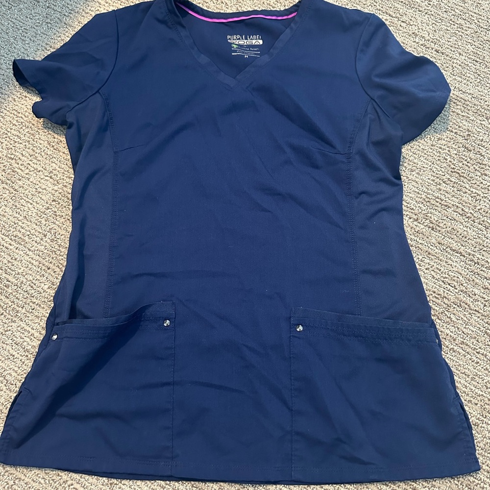 Navy blue Healing Hands scrub set